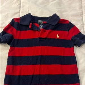 Polo by Ralph Lauren Kids Red and Blue Striped Shirt 4T